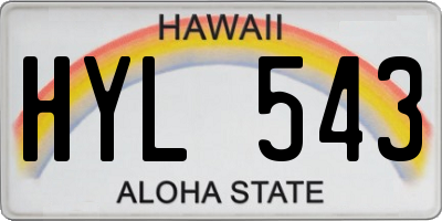 HI license plate HYL543