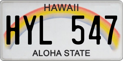 HI license plate HYL547