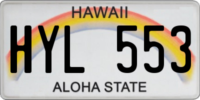 HI license plate HYL553