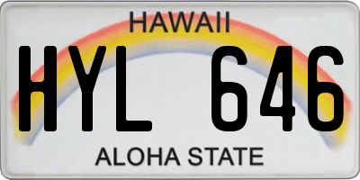 HI license plate HYL646