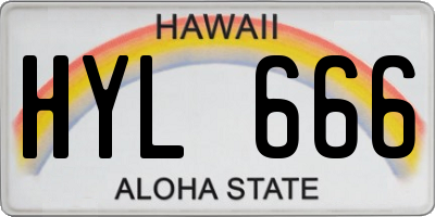 HI license plate HYL666