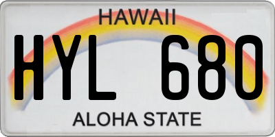 HI license plate HYL680