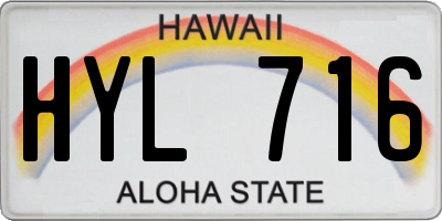 HI license plate HYL716