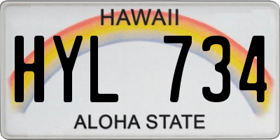 HI license plate HYL734