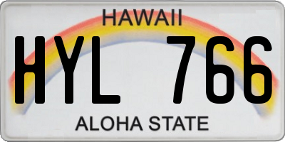 HI license plate HYL766