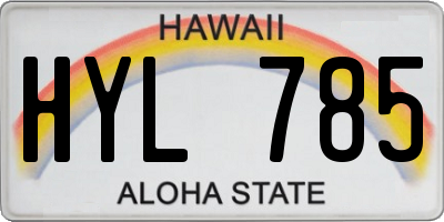 HI license plate HYL785