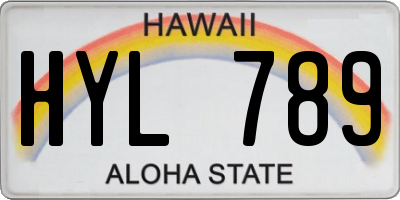 HI license plate HYL789