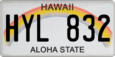 HI license plate HYL832