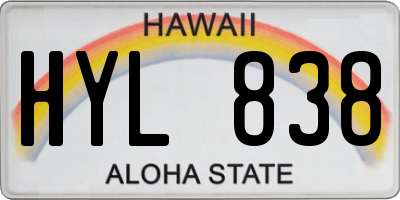 HI license plate HYL838