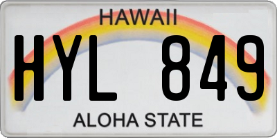 HI license plate HYL849