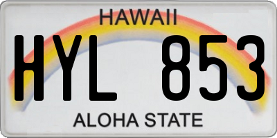 HI license plate HYL853