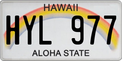 HI license plate HYL977