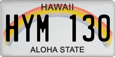 HI license plate HYM130