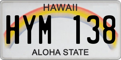 HI license plate HYM138