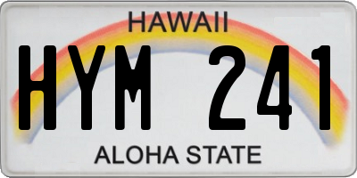HI license plate HYM241