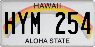 HI license plate HYM254