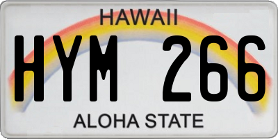 HI license plate HYM266
