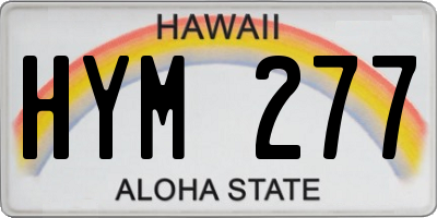 HI license plate HYM277