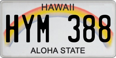 HI license plate HYM388