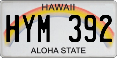 HI license plate HYM392