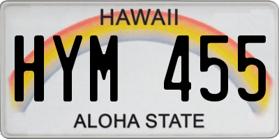 HI license plate HYM455