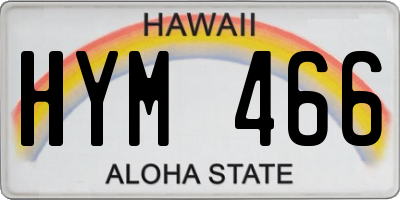 HI license plate HYM466