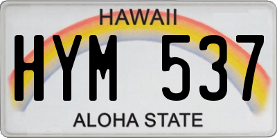 HI license plate HYM537