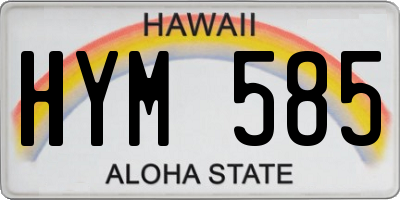 HI license plate HYM585