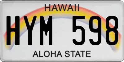 HI license plate HYM598