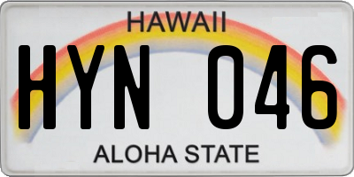 HI license plate HYN046