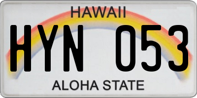 HI license plate HYN053