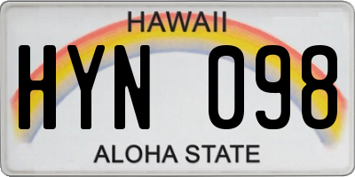 HI license plate HYN098