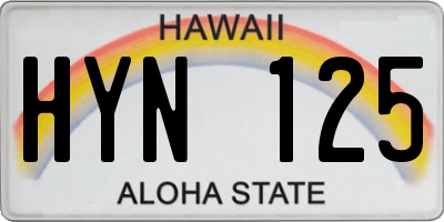 HI license plate HYN125