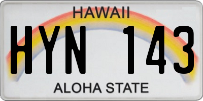 HI license plate HYN143