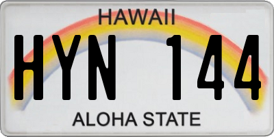 HI license plate HYN144