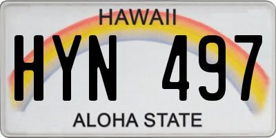 HI license plate HYN497