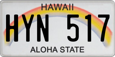 HI license plate HYN517