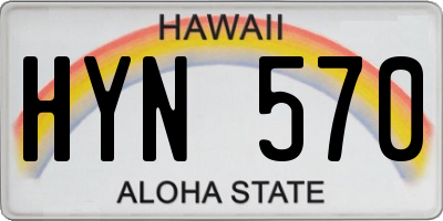 HI license plate HYN570