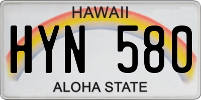 HI license plate HYN580
