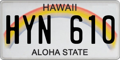 HI license plate HYN610