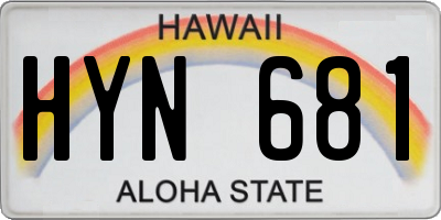 HI license plate HYN681