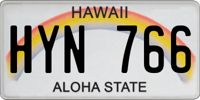 HI license plate HYN766