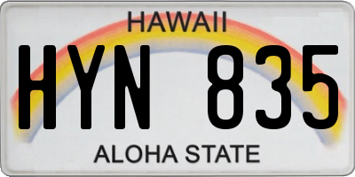 HI license plate HYN835