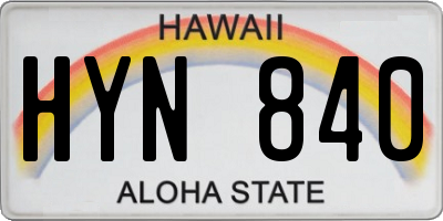 HI license plate HYN840