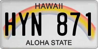 HI license plate HYN871