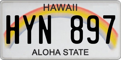 HI license plate HYN897