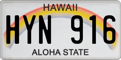 HI license plate HYN916
