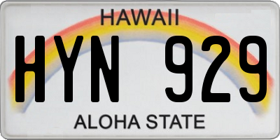 HI license plate HYN929