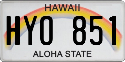 HI license plate HYO851