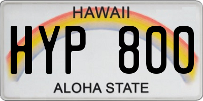 HI license plate HYP800